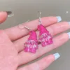 Boucles d'oreilles rose 13 wg-1239