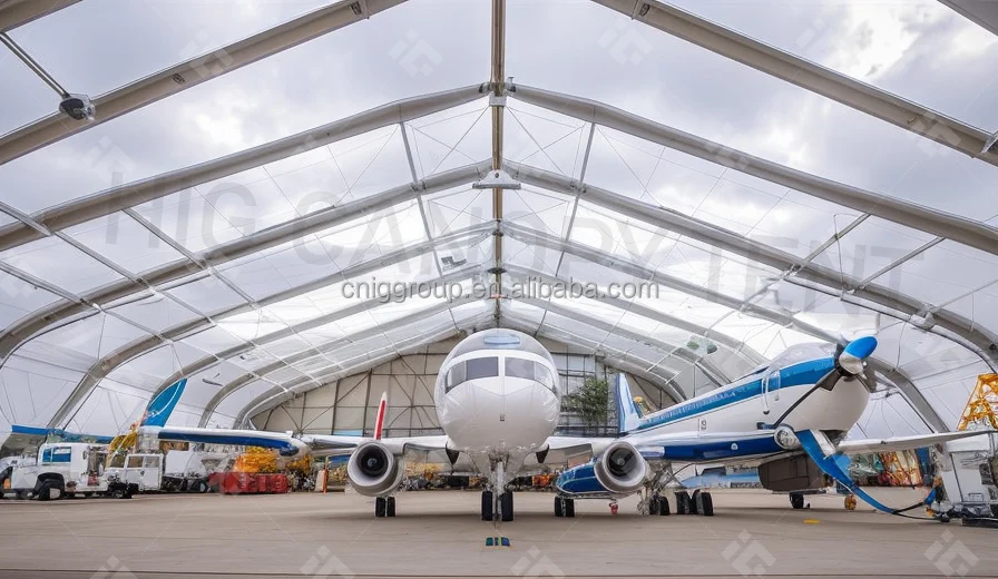 Strong Airplane Hangar Tent Aluminum Structure Hangar Base For Storage