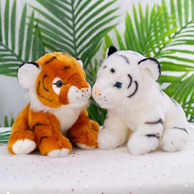 Wholesale simulation of small tiger plush toys Northeast tiger large size figurines children's pillows dolls zoo gifts