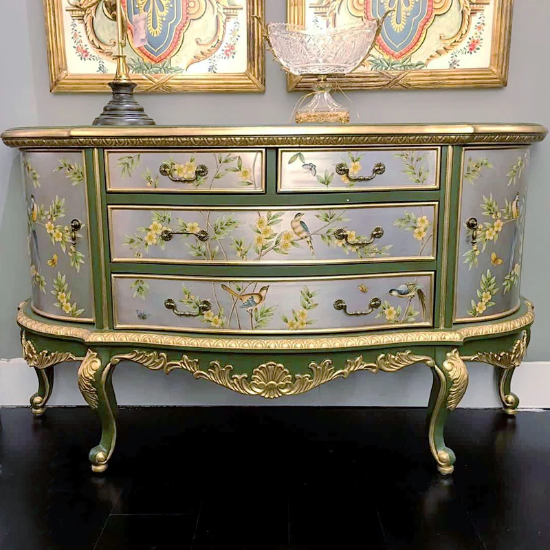hand painted cabinet