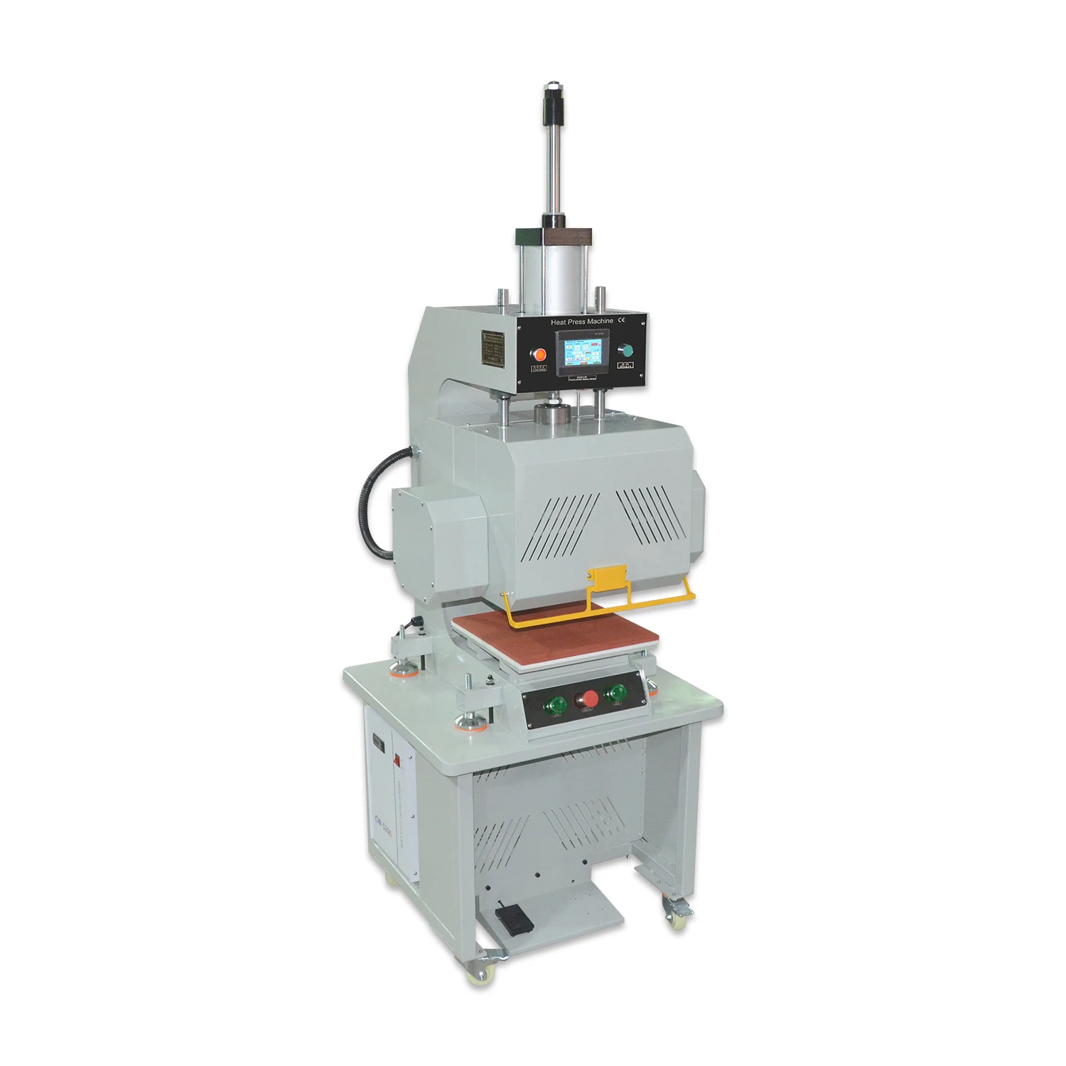 Mechanical Automatic Single Station Hot and Cold Flip Heat Press for T-shirt with Hot Stamping