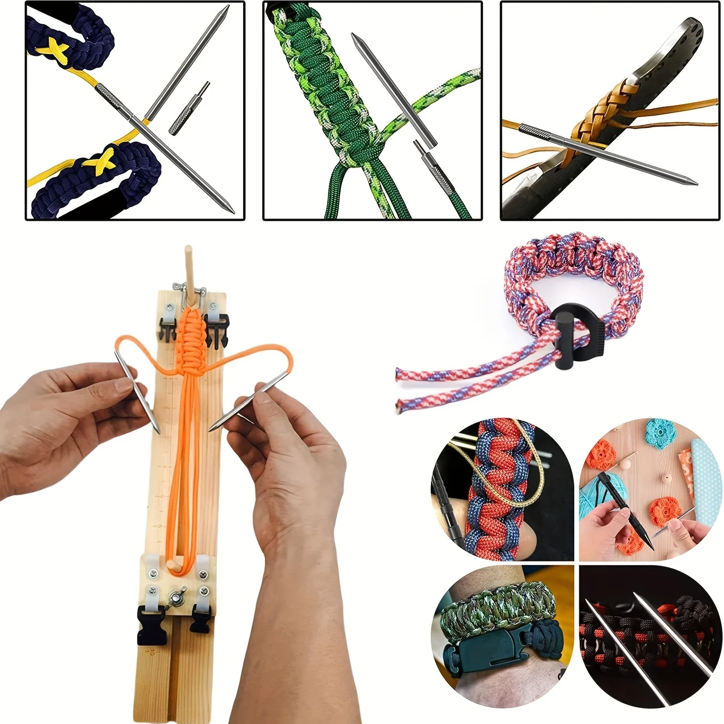 Paracord Tools FID Needle Sets Paracord Stitching Set Stainless Steel Lacing Needles  Marlin Spike for Paracord  Leather Weaving