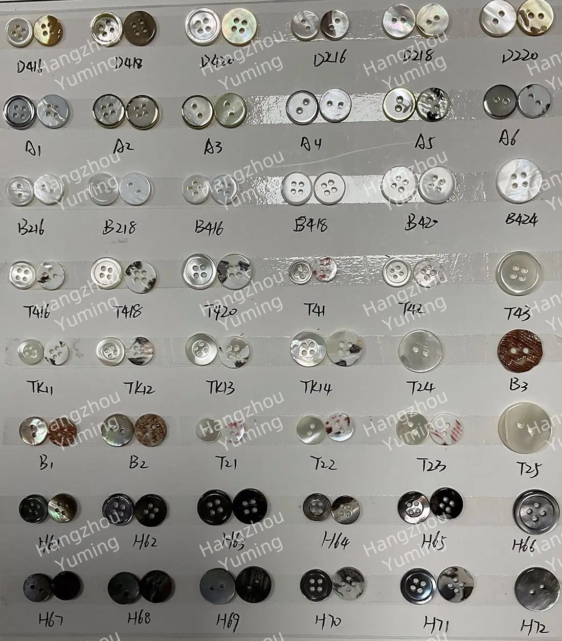 Trocas Coquillage - Customized 4 Hole Grey White Pearl Buttons