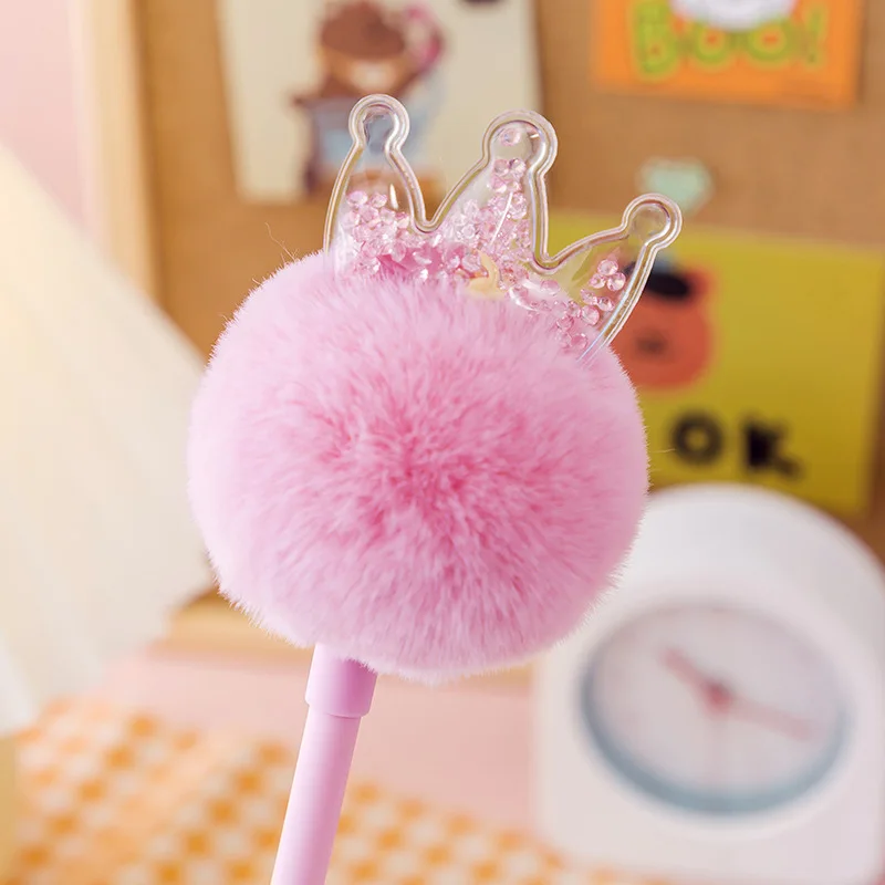 novelty pom pom pen cute fluffy