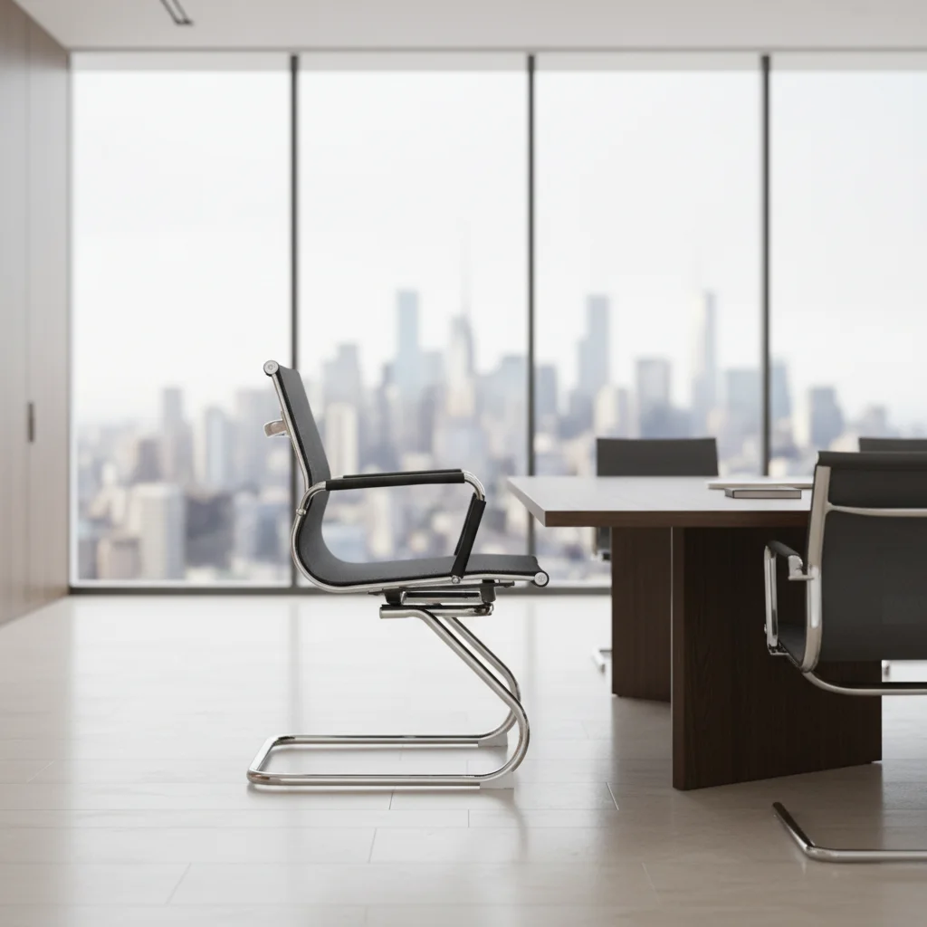 Modern Ergonomic Leather Executive Office Chair with Adjustable Height and Steel Frame Assembly 4