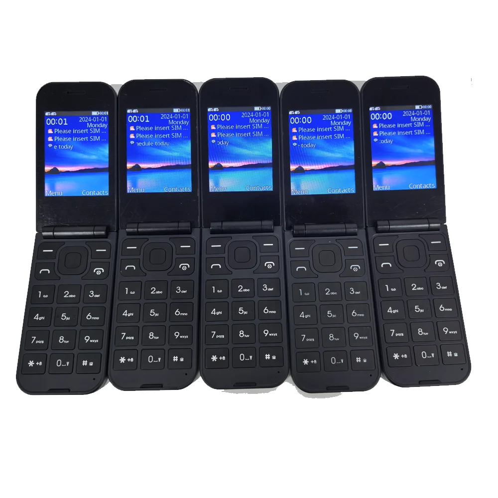 Oem Odm Flip Phones Cheap Feature Phone 4G Unlocked Cell /Fold Elder Dual Screen Custom Button 2.8 Inch Flip Phone 4G