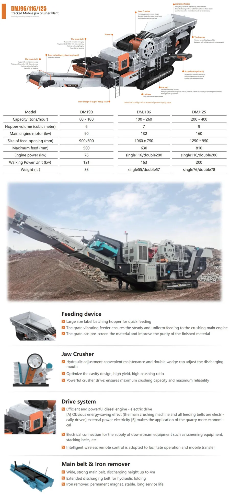 Crawler mobile stone crashing machine plant best mobile crushing screening station