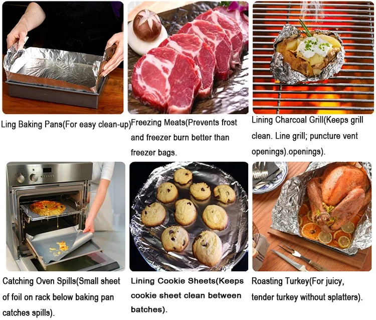 Heat Resistant Wrap Kitchen Cooking Aluminum Foil Roll Chocolate Wrappers Food Grade