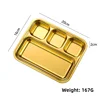 Gold-four-compartment barbecue tray