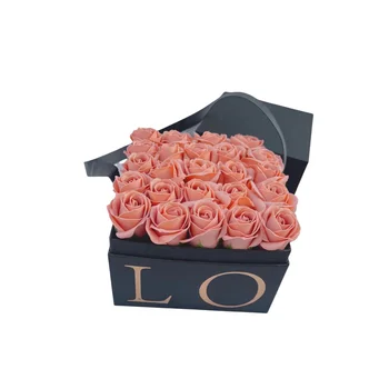 Custom Design LOGO Printing Boxes Black Square Flower Paper For Packaging Gift Boxes  Wholesale