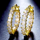 RINNTIN OE144 Cubic Zirconia Hoop Earring Tennis Jewelry Fashion Brass arete 14K Gold CZ Crystal Diamond Huggie Earing For Women