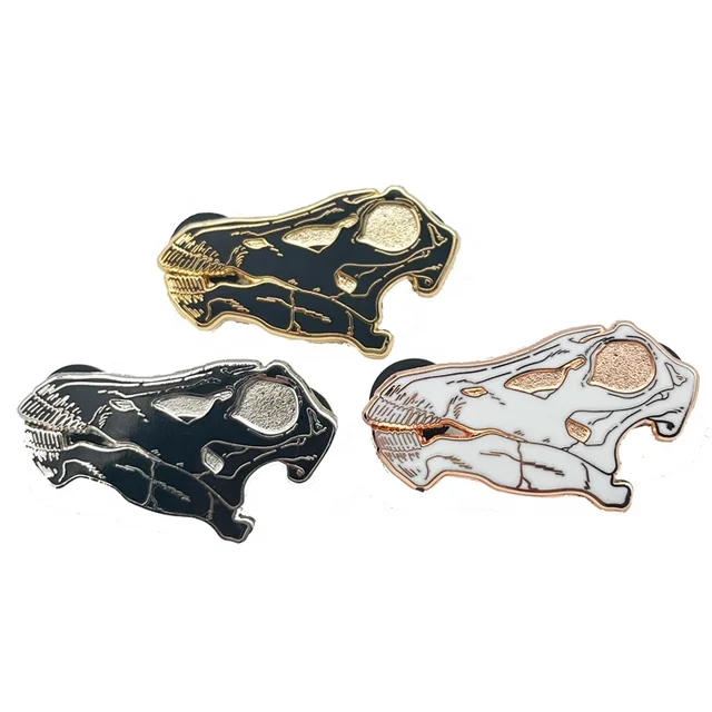 Factory Price Pin Manufacturer Customize Metal Gold Pins Dinosaur Bone Logo Hat Enamel Pin Supplier