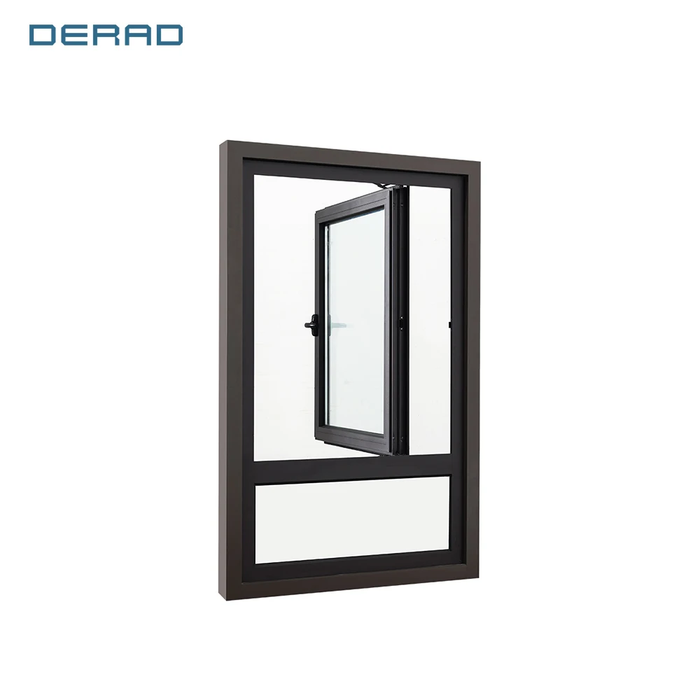 Double glazing tempering glass aluminium casement windows with customized color design for villa apartment manufacture