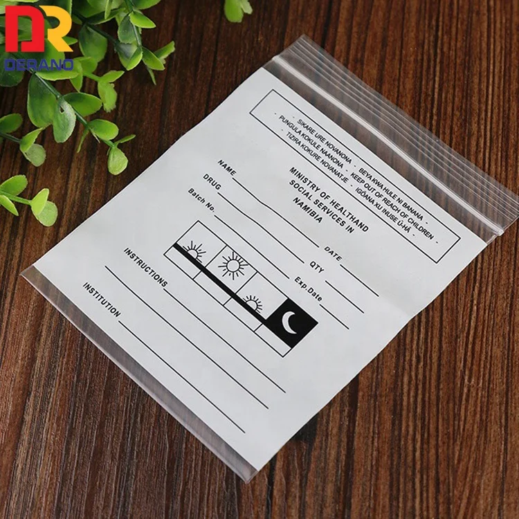 LDPE Plastic Small Size Medicine Bag Drug Packing Airtight Dispensing Envelopes Plastic Ziplock Pill Bag