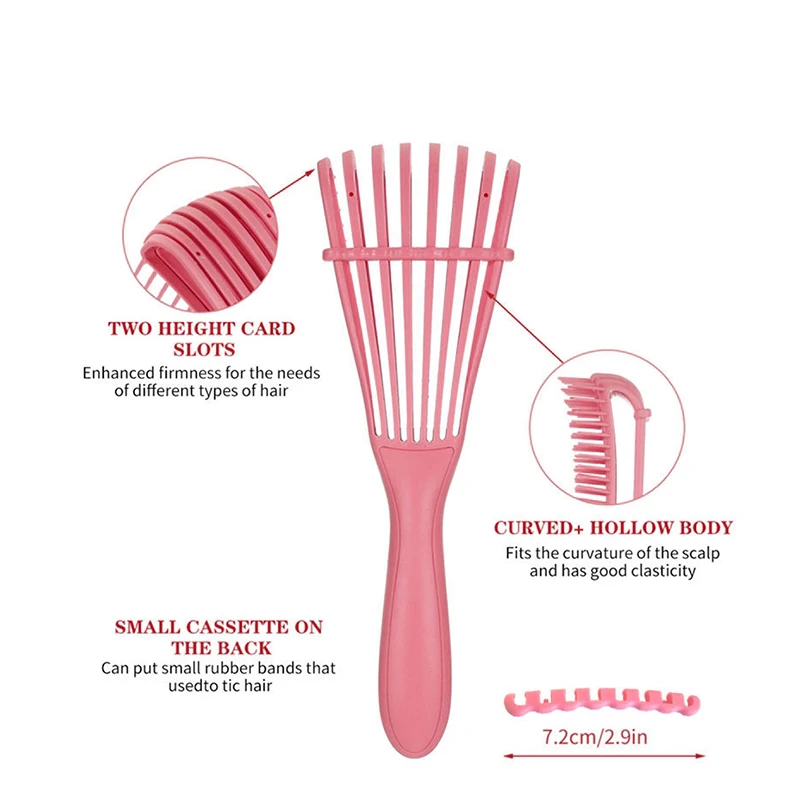 Custom Logo Plastic Octopus Comb Eight Rows Curly Hair Brush Vent Detangling Hair Brush for Women