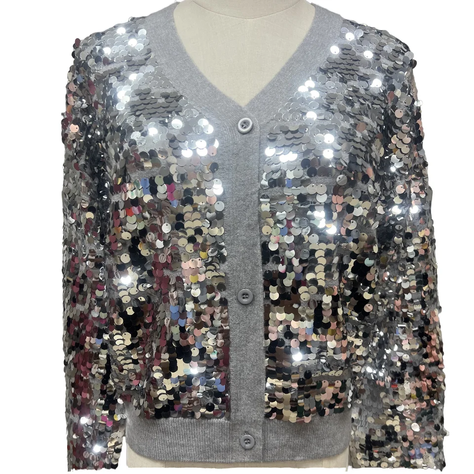 Luxurious Vintage-Style Women's V-Neck Button Cardigan Sweater