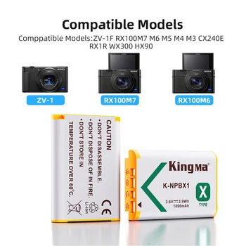 KingMa-NP-BX1 1090mAh Rechargeable Li-ion Battery for Sony RX100 M6 M5 M4 M3 M2 CX240E WX350 RX1R Camera product image