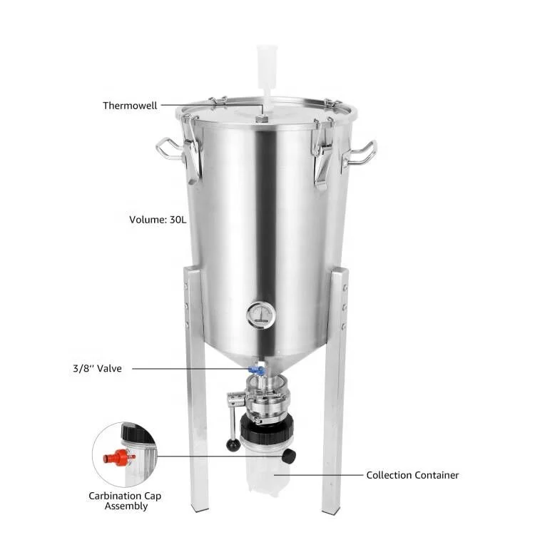 Конический ферментер из нержавеющей стали объемом 30 л 60 с контейнером для сбора 1200 мл домашнего приготовления/конический аналогичный ферментеру
