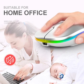 Portable slim bluetooth rechargeable wireless mouse LED RGB backlight ergonomic Optical USB 3D wireless mouse for laptops