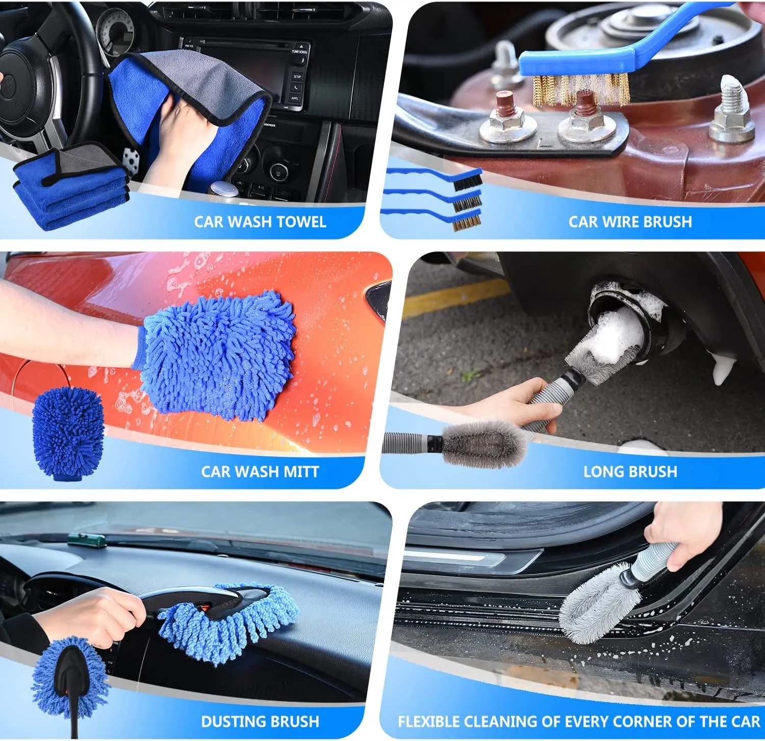 Zhenda 26pcs Car Detailing Kit Detailing Brush Set In Cleanest Color