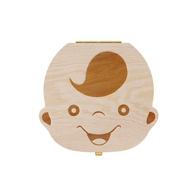 Cute Wooden Baby First Tooth Box for Boys and Girls