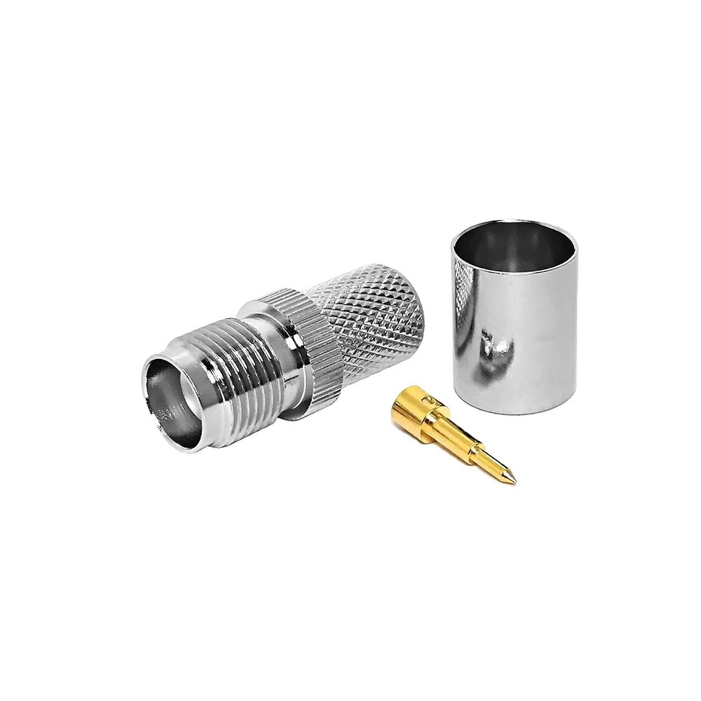 Nickel Plated Rp Tnc Straight Female Rf Connectors Crimp for Rg214 Rg213 Coaxial Cable
