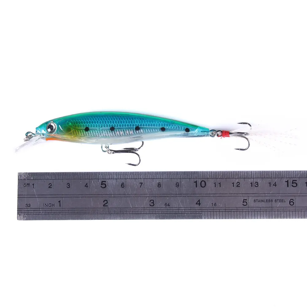 OEM 12.8g Hard Lure 6# Feather Tail Hook Steel Ball Floating Minnow for  River Lake Stream Ocean Boat Fishing Durable Metal ABS| Alibaba.com