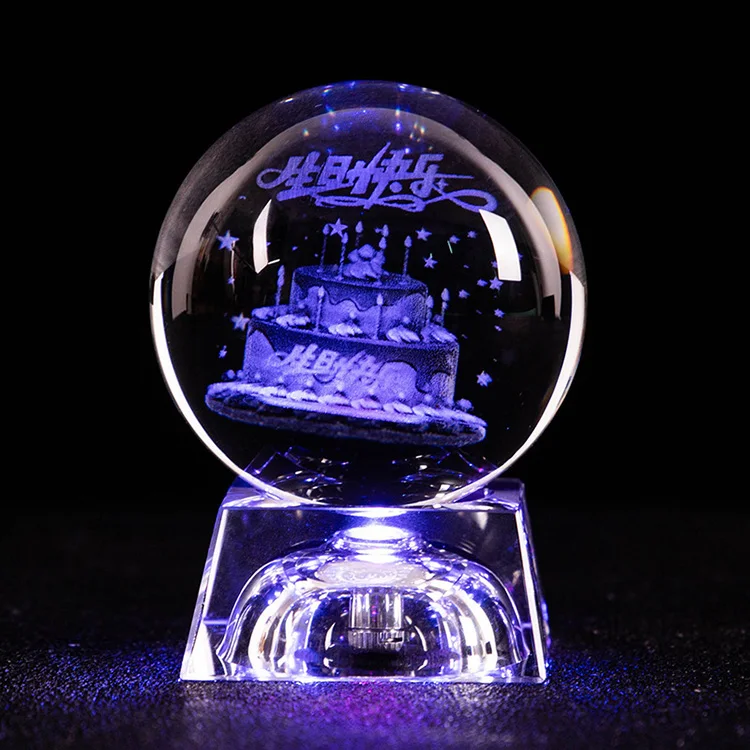 Laser Etched Glass Block Paperweight with Box Biplane Airplane