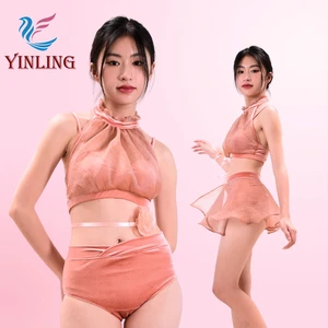 Hot Sale Girls' Sparkle Sequin Lyrical Dance Costumes Sets Custom Color Professional Competition Lyrical Dance Costumes