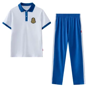 Two-Piece Summer Sports Meeting Class Uniform Quick-Drying Breathable Short-Sleeved Pants Custom Logo Printing School Uniforms