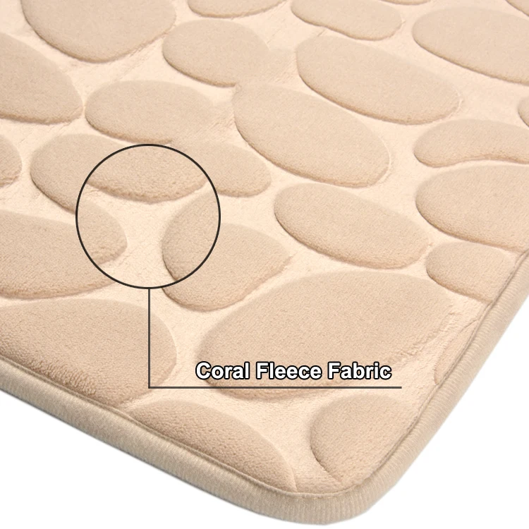 40x60cm/50x80cm)Cobblestone Home Bath Mat Coral Fleece Bathroom