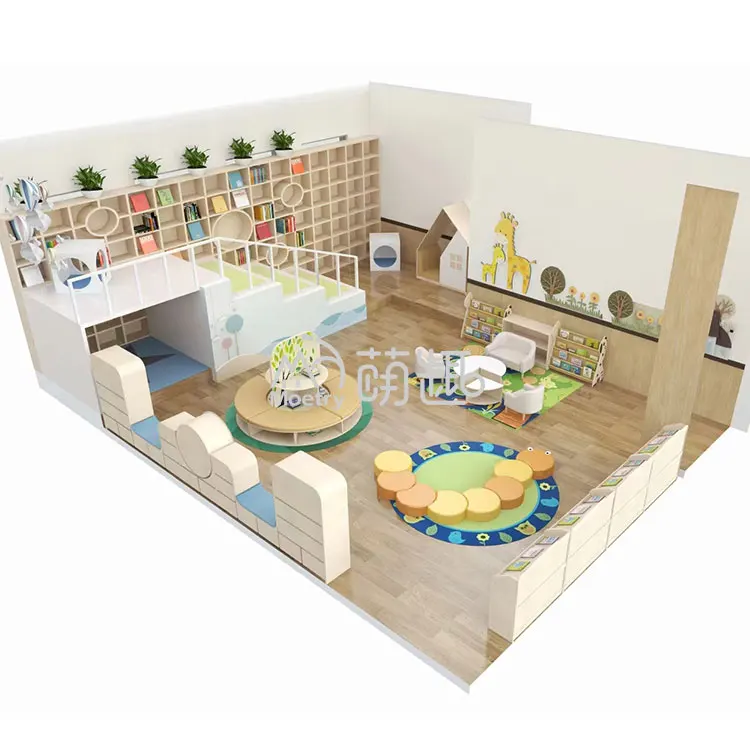 Moetry Modern Design Children's Library Solid Wood Bookshelves Reading ...