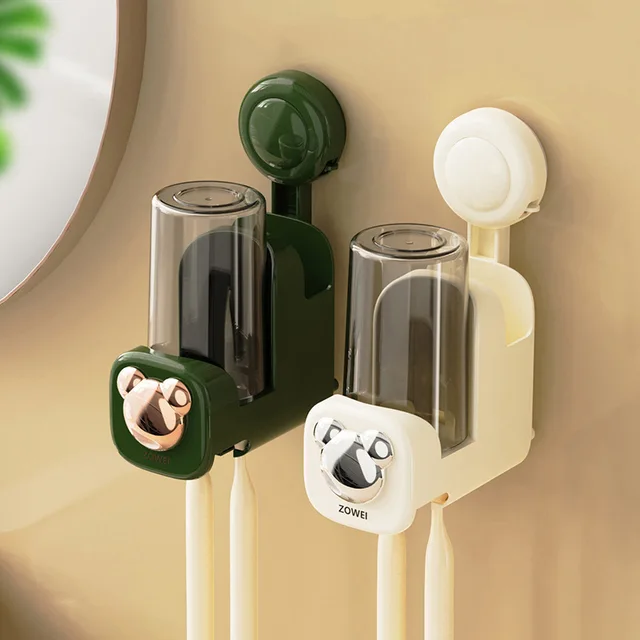 Toothbrush shelf Storage shelf Bathroom home perforation-free wall-mounted couple wash cup Brushing set