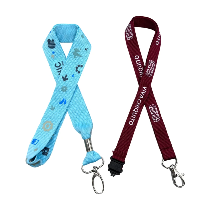 Polyester Custom Printed Hook Key Holder Lanyards Durable For Multi-Functional ID Badges & Exhibition Passes_voghion.com