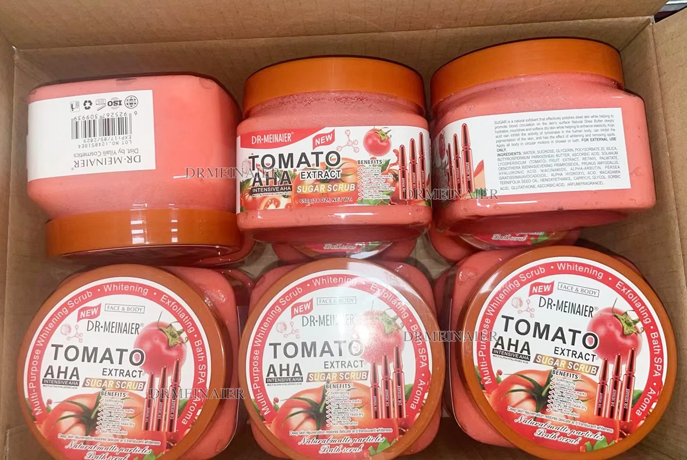 private label Natural Sugar Scrub Shea Butter Hydrating Exfoliating Bath Salt Face Body Whitening Scrub