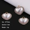 016 Pearl Inlaid Diamond Heart 1PCS