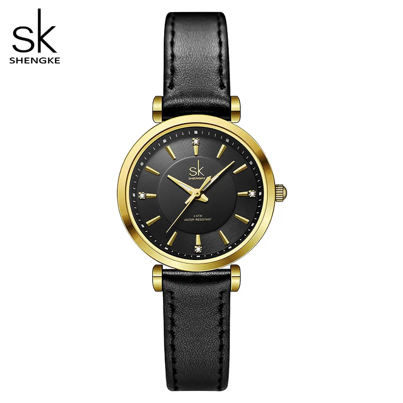 Shengke K0180 Sk Fashion Women Watches Rose Golden Stainless Steel Woman's  Quartz Wristwatches Ladies Colorful Clock