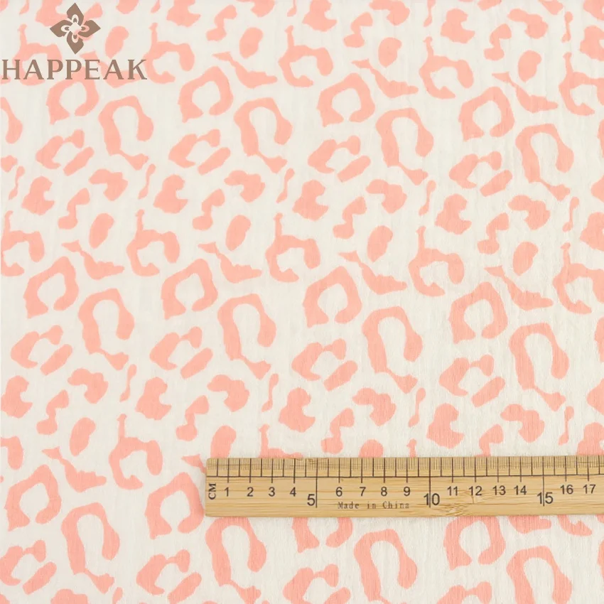 HAPPEAK Printed Muslin Cotton Pink Leopard Print Breathable Cotton