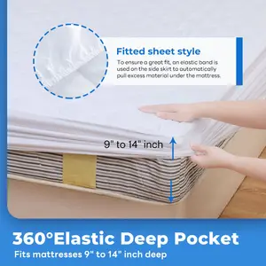 Wholesale OEM White Fitted Sheet Breathable Waterproof Bed Mattress Covers & Protectors