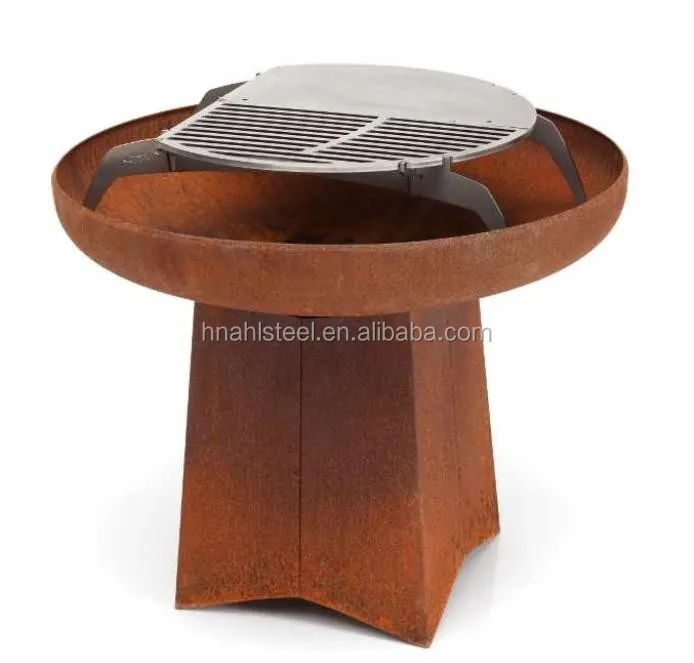 Patio Corten Steel Fire Pit Barbecue Grill Bbq Gas Grill Bbq Grill