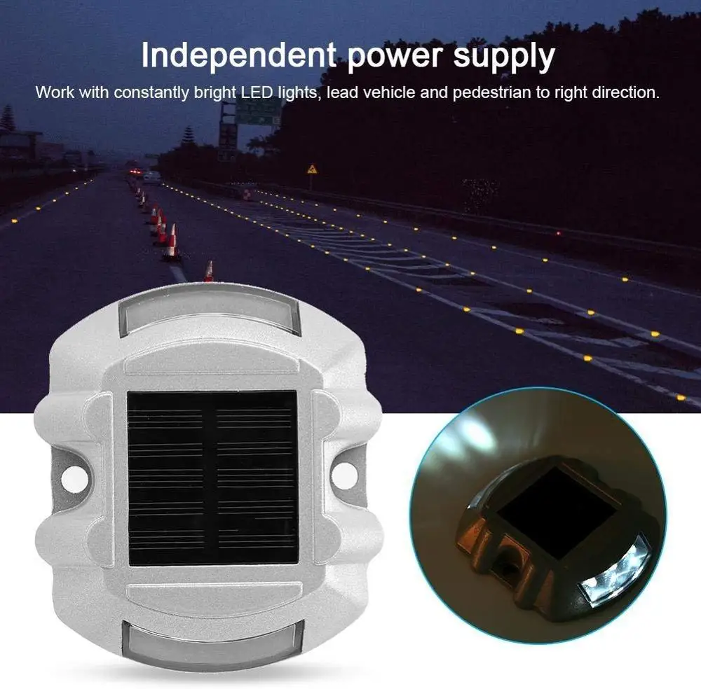 Наземная садовая колода для газона уличные водонепроницаемые лампы алюминиевые наружные 6 светодиодов Дорожная безопасность шпильки Солнечная