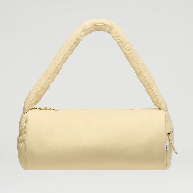 Men Women Oversized Pillow Puffy Nylon Quilted Crossbody Shoulder Bag Puffer Barrel Duffel Bags