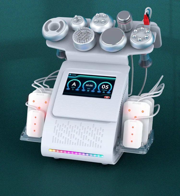 Cavitation Machine 9 in 1 Body Slimming Therapy Machine Desktop 80K Multi-Function Negative Pressure Cavitation Beauty Machine