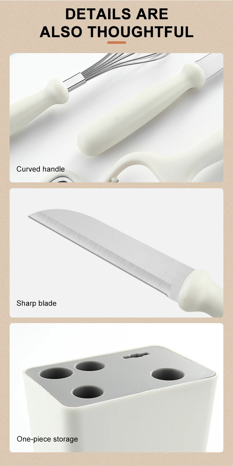 Stainless steel peeler set Kitchen gadget Belt 6-piece combination Scissors Melon paring knife set