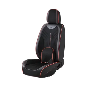 seat cover car auto Accessories car seat cushion  PU Nappa Leather and fabric Full Set Universal Seat Cover car with pillows