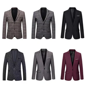 Wholesale New Design Men's Business Formal American Style Suit Jacket Single Breasted Breathable TR Fabric Flat Front Suit