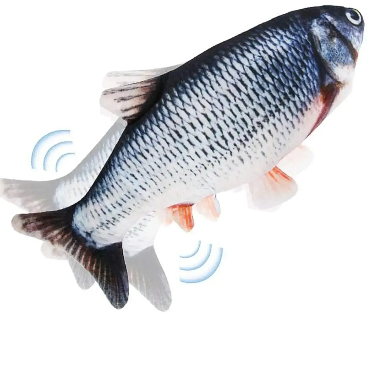 Petdom Toy Kicker Fish Realistic Plush Interactive Funny Electric