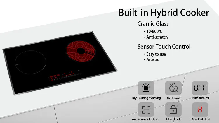 induction radiant hybrid cooktop