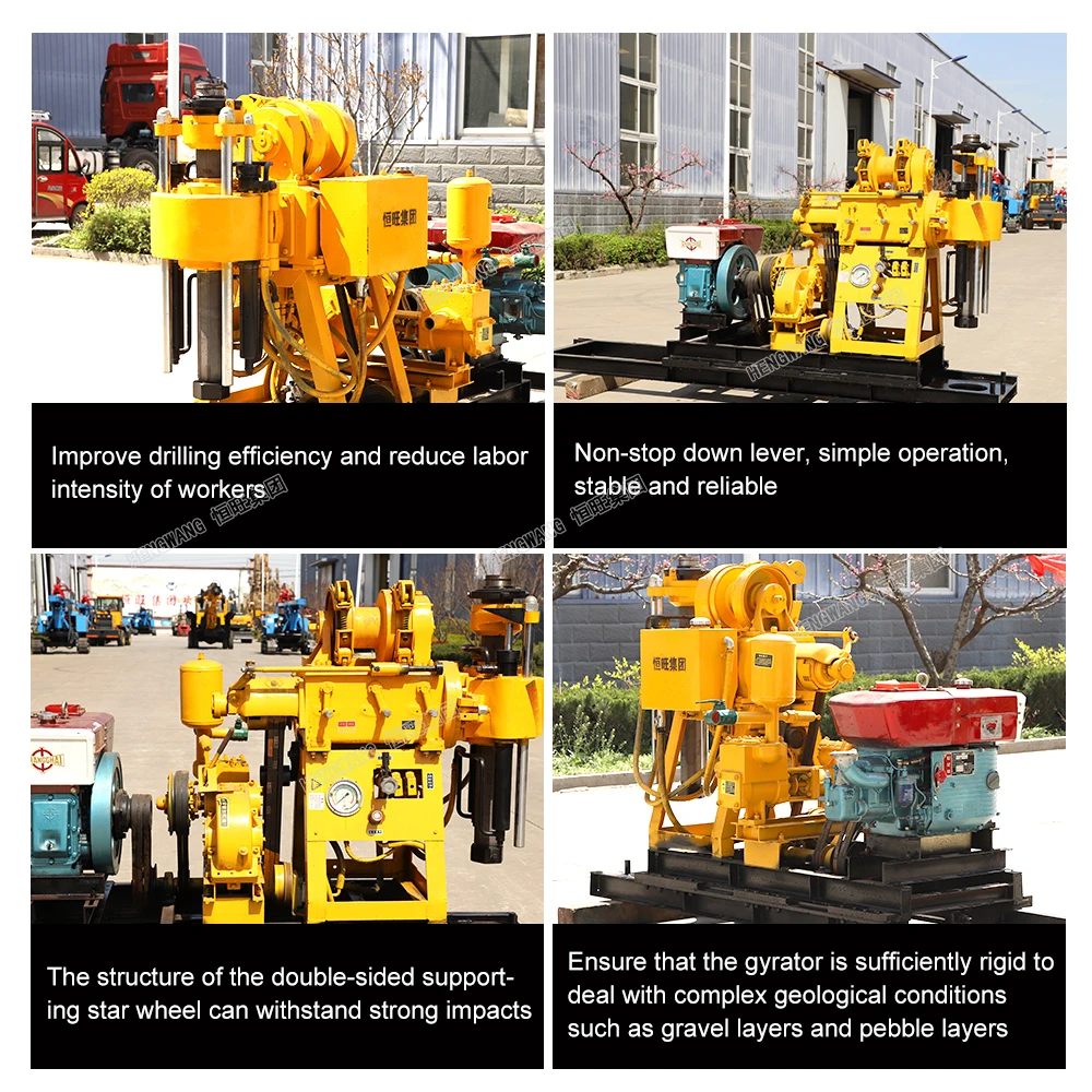 100m 200m Hengwang Deep Portable Small Water Well Rigs Drilling Rig Machine Borehole Drilling Machine Price