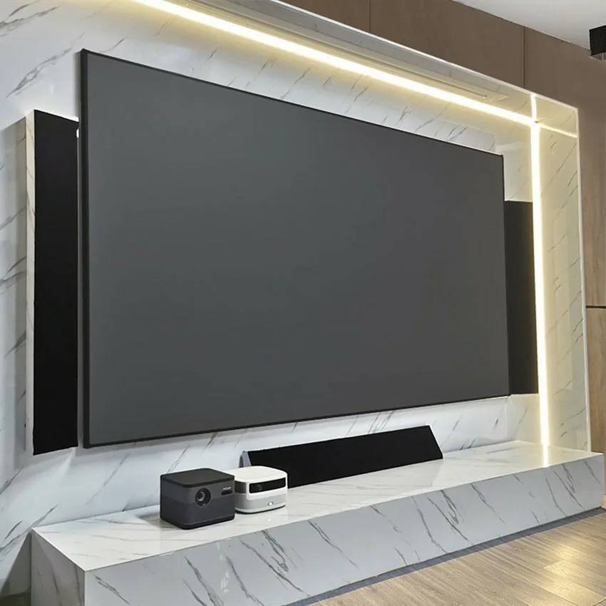 Yinzam Universal Anti-Lighting Projector Screen for All Kinds of Projectors UST Picture Frame ALR Fresnel Screens CBSP XY Fixed